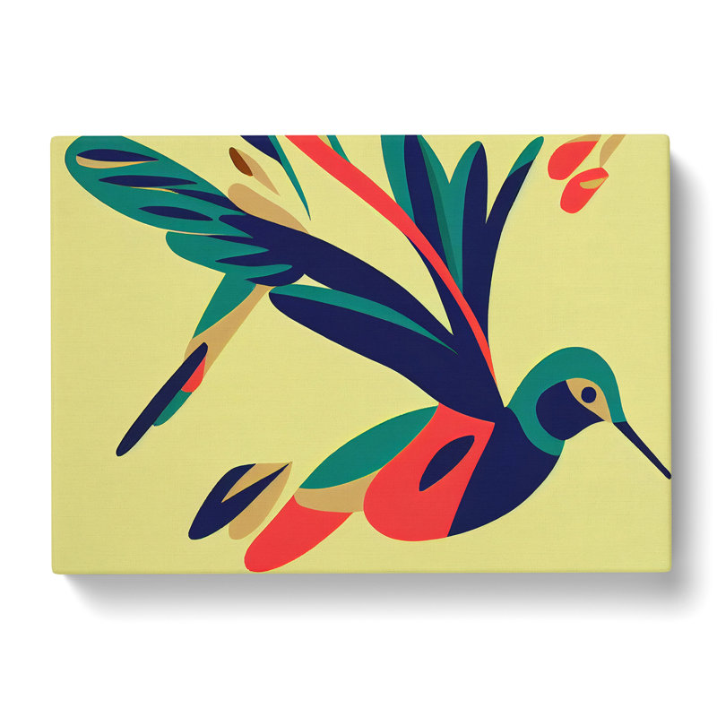 Blessed Abstract Hummingbird - Wrapped Canvas, 35cm H x 50cm W x 3cm D