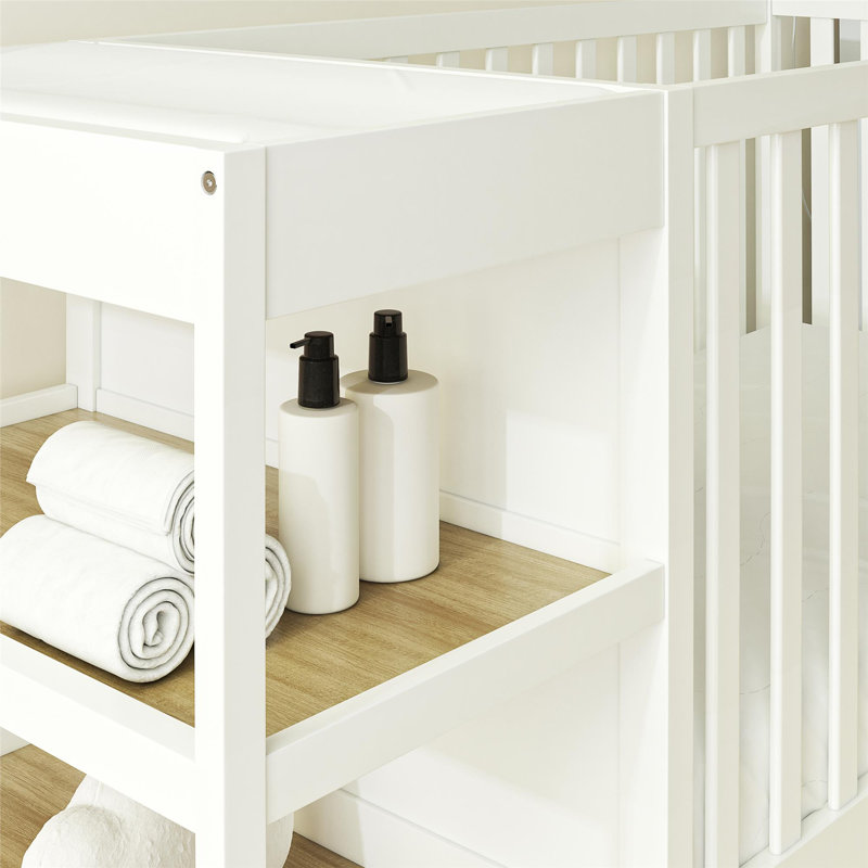 Juaniqua 3-In-1 Convertible Crib & Changer Combo, White