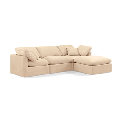 Itala Velvet L-Shaped Sectional Reversible