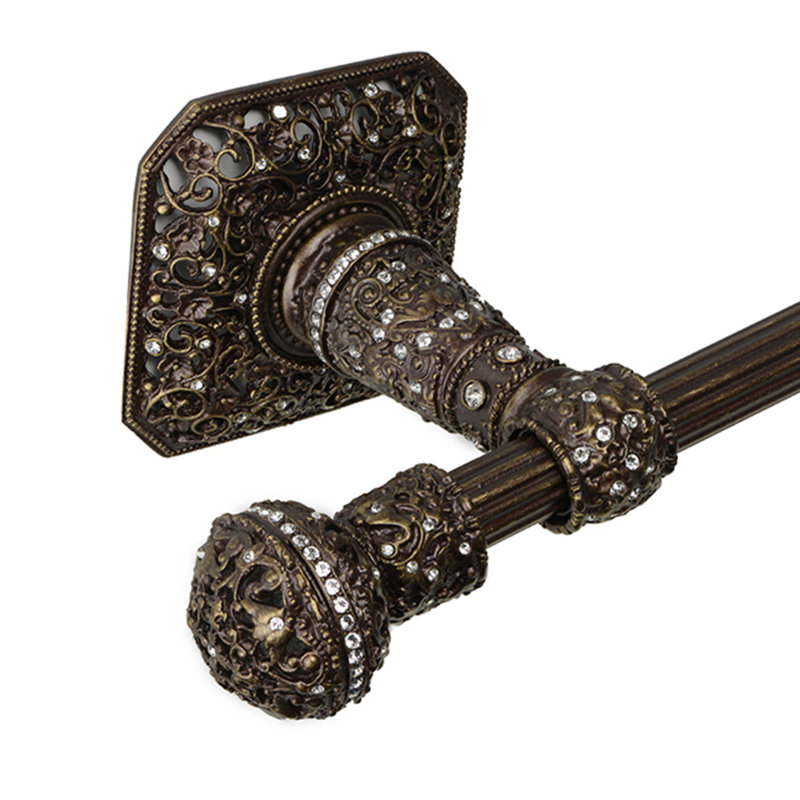 Juliane Grace 24 inches c.c. {approximately} towel bar with 213 Swarovski Clear & Aurore Boreale Crystals with 5/8 reeded center in Chalice