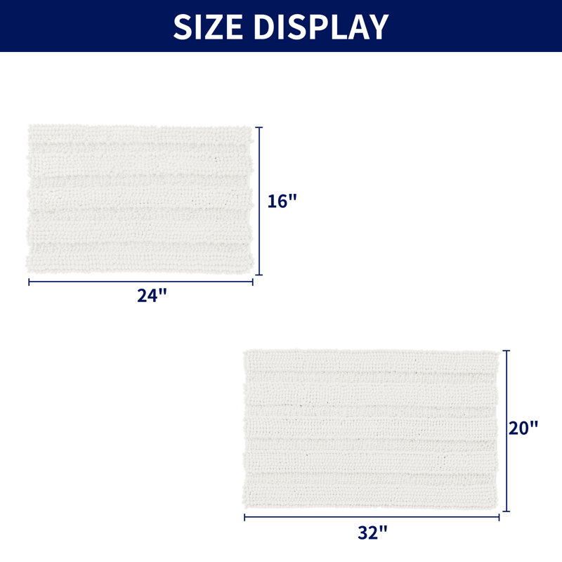 Lasse Non-Slip Bath Rug, Ivory