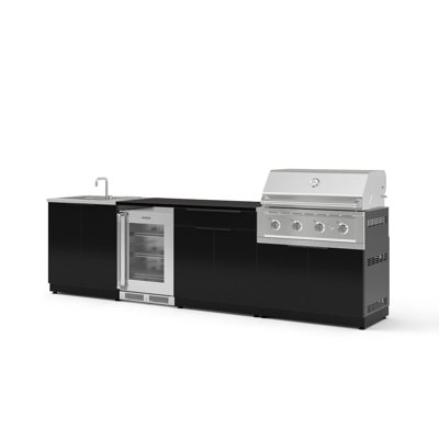 Outdoor Kitchen 6 Piece Aluminum Set with 36 in. Performance Propane Grill and 56 in. Saga Grey Engineered Stone Countertop