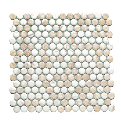 Eterna Penny 12""x12"" Recycled Glass Mosaic Tile -  The Tile Life, GPENNBLISCR_1
