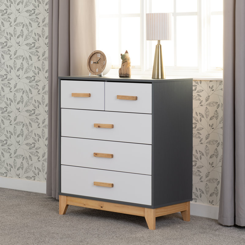 Veronica 80cm W 5 - Drawer Chest of Drawers