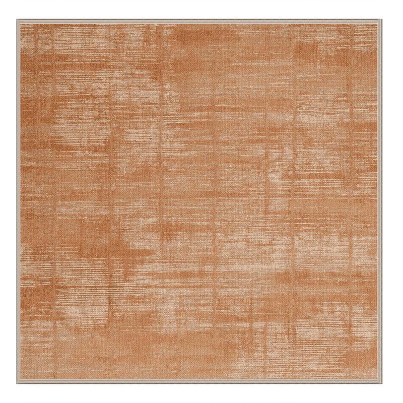 Machine Washable Abstract Brown Area Rug, Square 3'