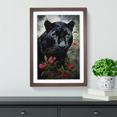 Panther Romanticism - Single Picture Frame Print on Wood
