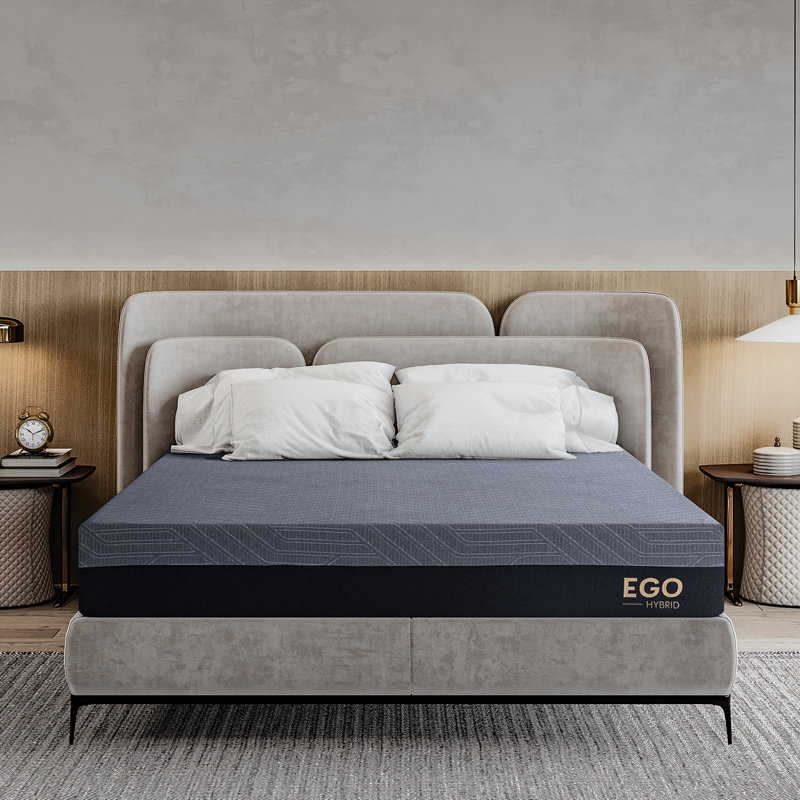 EGOHOME 10" Medium Copper Infused Hybrid Mattress, California King