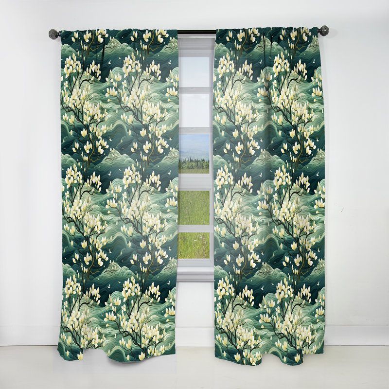 Motif tropical Mangrove Serenity - Rideau floral - Rideau floral obscurcissant - 1 panneau, L 52 po x L 108 po