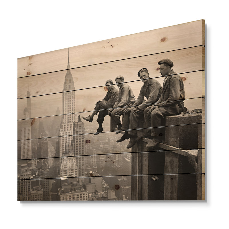 Forrest - Décoration murale en bois naturel sur bois de pin naturel Cityscapes, H 30 po x l 40 po