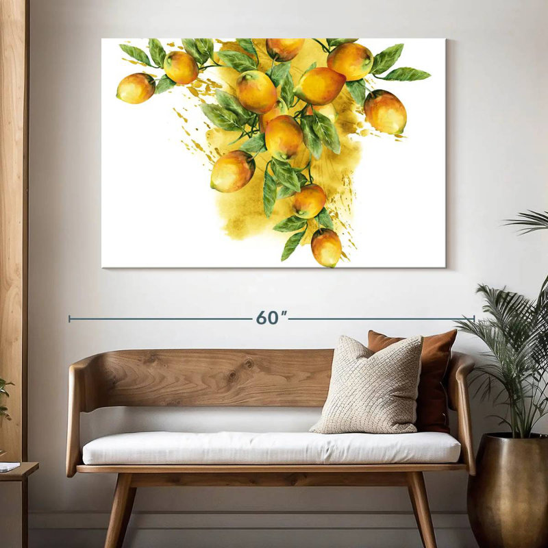 Yarlin aquarelle citrons dorés, H 34 po x l 51 po