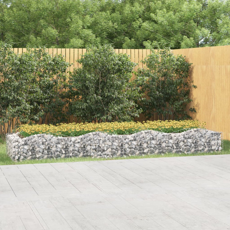 Avaiah Silver Metal Fence Panels Included, 50cm H x 400cm W x 100cm D