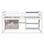 Lit mezzanine simple avec bureau à roulettes, tablette et tiroirs - blanc-1932858814