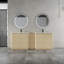 Meuble-lavabo autoportant de 84 po avec lavabo en céramique blanche et 1 petite armoire de rangement à fermeture en douceur, chêne blanc américain, contreplaqué (emballage KD) - 36 po x 2 + 12 po