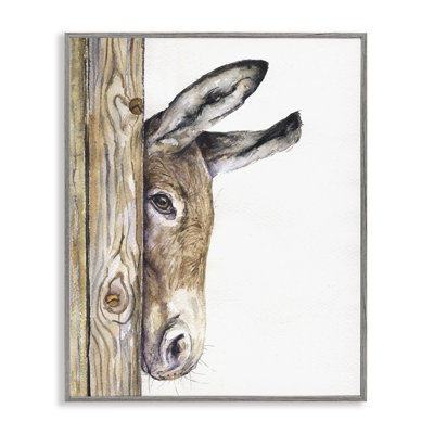 «Cute Baby Donkey Animal Watercolor Paint», impression sur toile