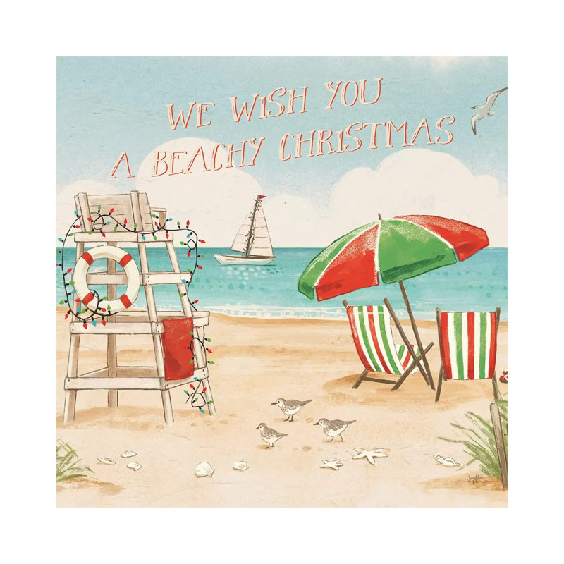 Beach Time I Christmas by Janelle Penner - Wrapped Canvas Painting, 93.98 cm H x 93.98 cm W x 1.91 cm D