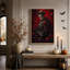 Art mural sur toile gothique squelette avec couronne de roses noires et Halloween-1592764580