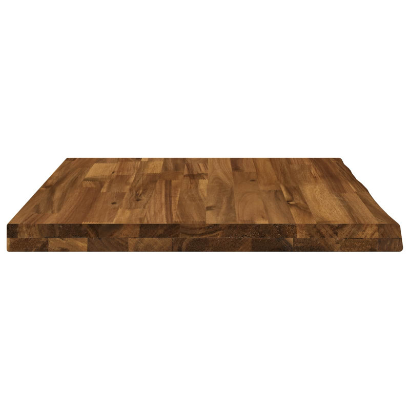 Solid Wood Table Top, 3.5cm H x 80cm W x 50cm D, Dark Brown