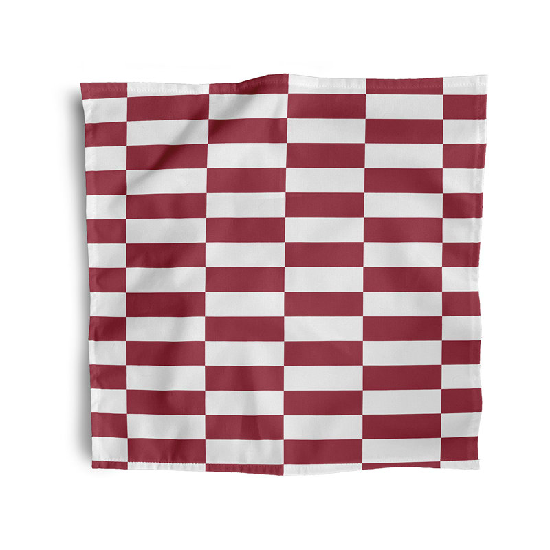Lizete Polyester Chequered Square Napkin, Red
