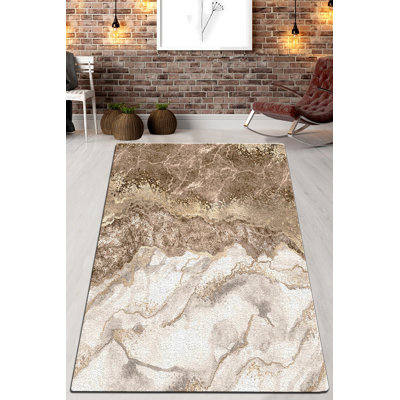 Soft Polyester Area Rug, 3.3 x 4.6 Feet | 100% Antibacterial, Non-Slip Underside | 0.4 in Pile Height, Machine Washable at 86°F | Perfect for Living Room, Bedroom & Playroom | Durable, Stylish, and Easy to Maintain