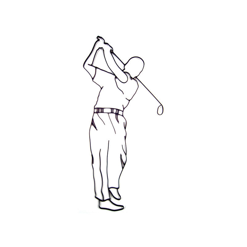 Décoration murale en métal golfer masculin