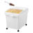 Ingredient Bin, 10.5 Gallons Capacity Ingredient Storage Bin, PP Material Flour Bins On Wheels, White Shelf Ingredient Bin with Scoop and Sliding Lid, Commercial Storage Bins