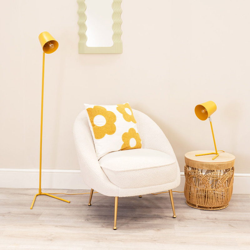 Rikkilee Task Floor Lamp, Mustard