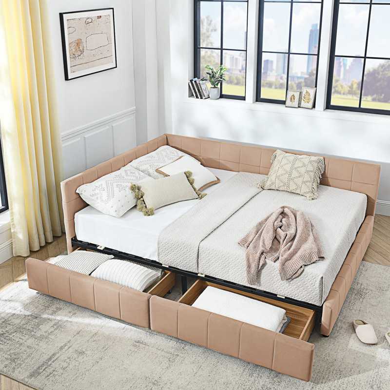 Structure de lit tapissier pour grand lit