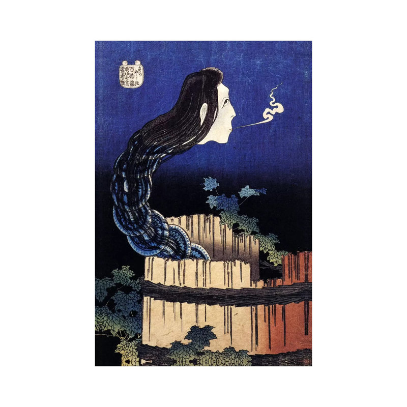 The Ghost Story Of Okiku (Sarayashiki), 1830 by Katsushika Hokusai - Wrapped Canvas Painting