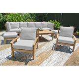 Huntington Outdoor 10 - Piece Teak Conversation Set