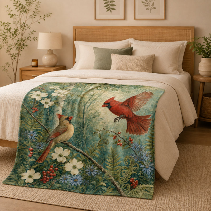 Jeté Woodland Cardinal, 60" L x 50" W