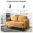 Muneef Corvettta 57.5"  square armrest pull-button double velvet couch-427770554