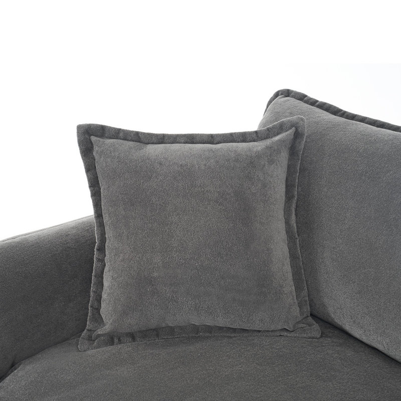 2 Piece Sectional Sofa (Gray), Gray Chenille