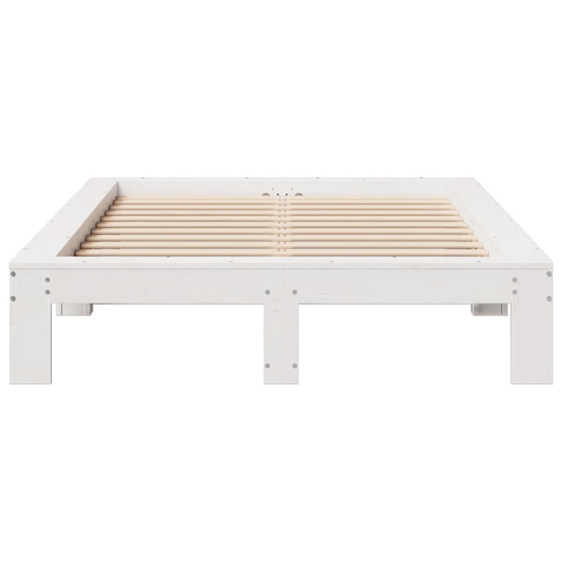 Tirante Solid Wood Bed, 31.5cm H x 211.5cm W x 141.5cm D, White