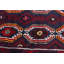Tapis décoratif en laine noué à la main de conception unique 3 pi 3 po x 5 pi 11 po bringé bleu marine foncé/rouge