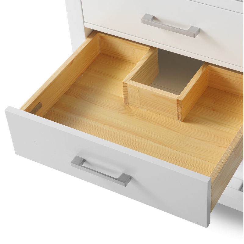 Ensemble de meuble-lavabo double 60 po Carrie, Blanc / nickel brossé, Marbre blanc de Carrare