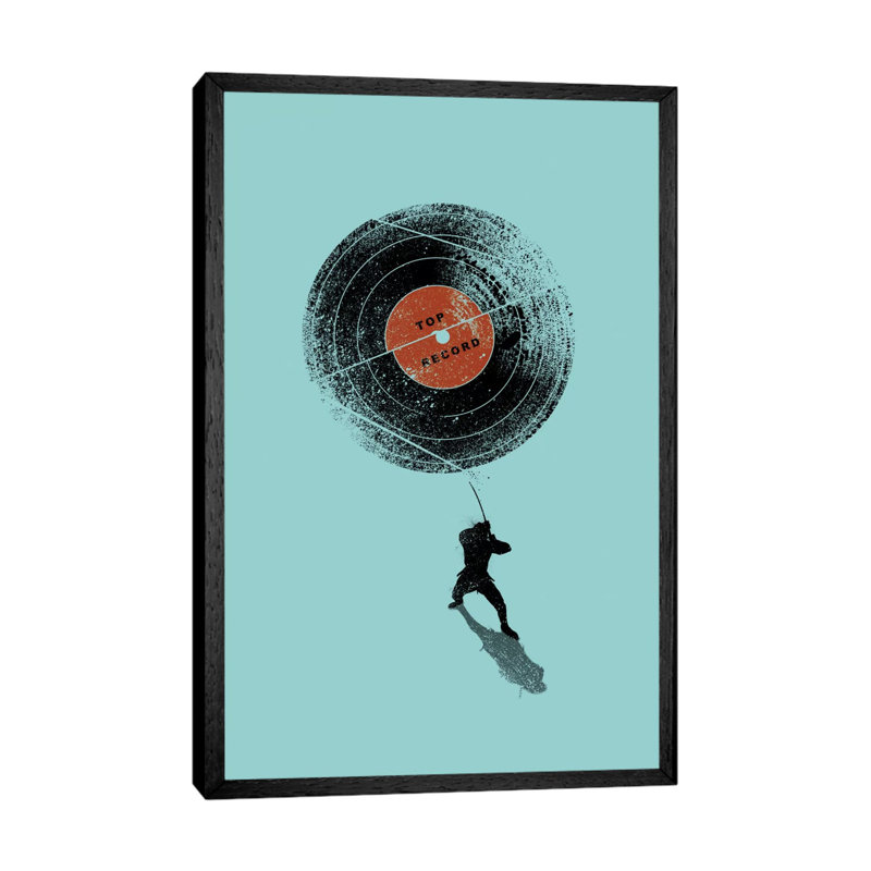 Record Breaker 1 Piece Wall Art on Canvas, 66.04cm H x 45.72cm W x 3.81cm D, Black Framed