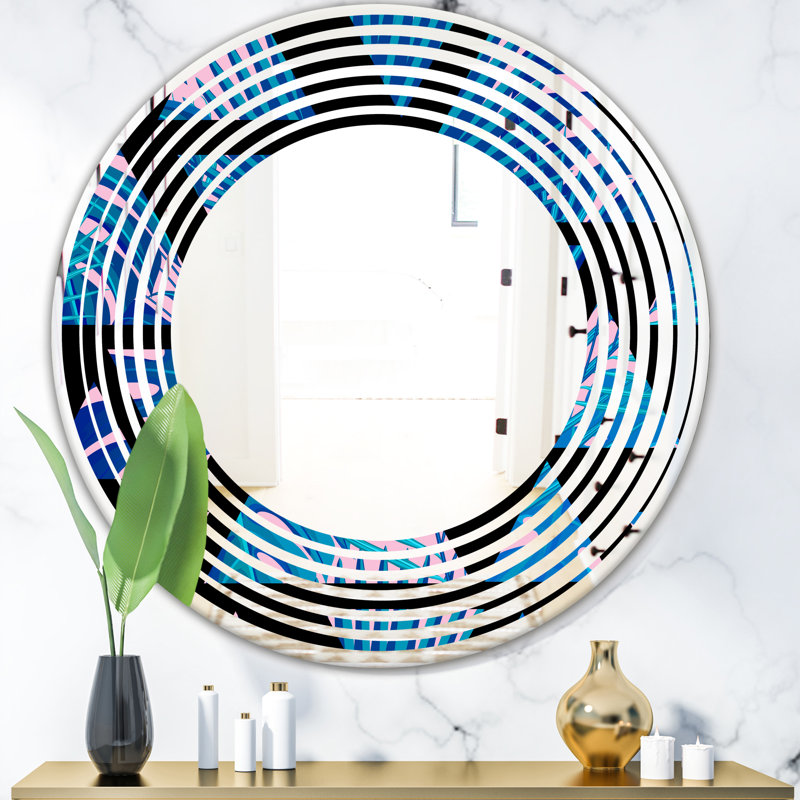 Miroir mural à motif floral, H 23,6 po x l 23,6 po