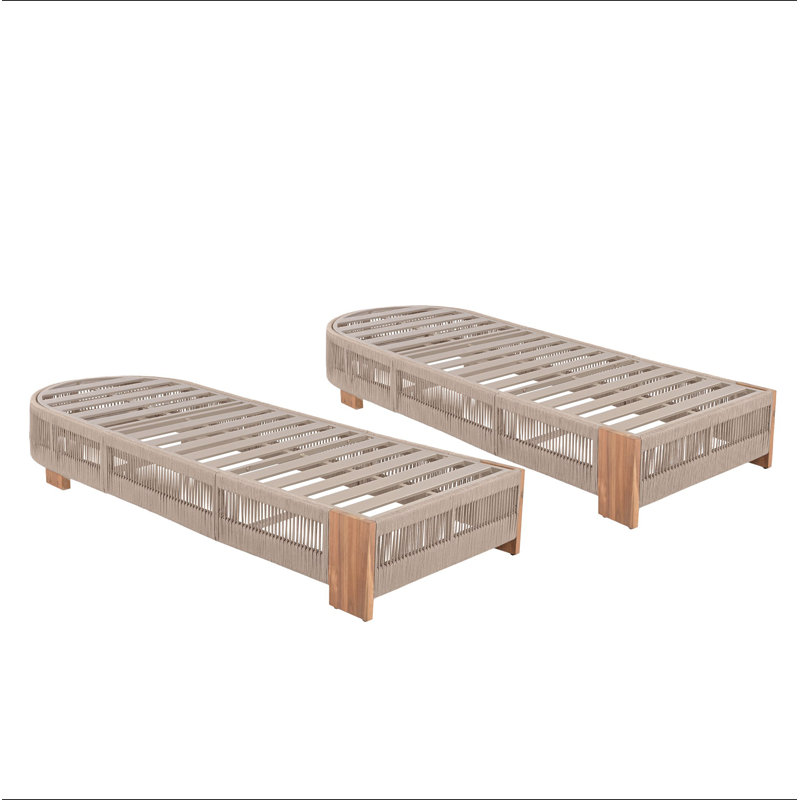 Outdoor Acacia Wood Patio Adjustable Lounge Chair Set Of 2 - Uncushioned For Backyard Pool Garden, 2, Teak