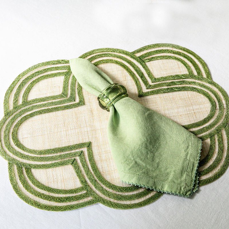 Scallop Stripe Placemat, Seagrass