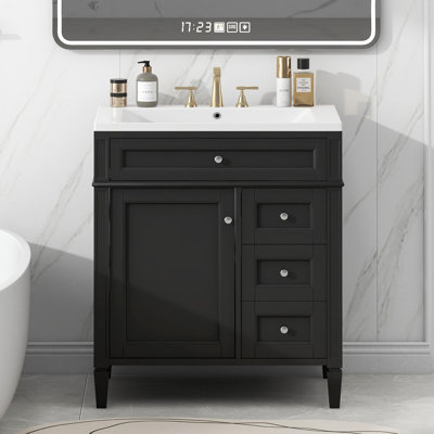 30"Wall Mounted Bathroom Vanity with Resin Sink