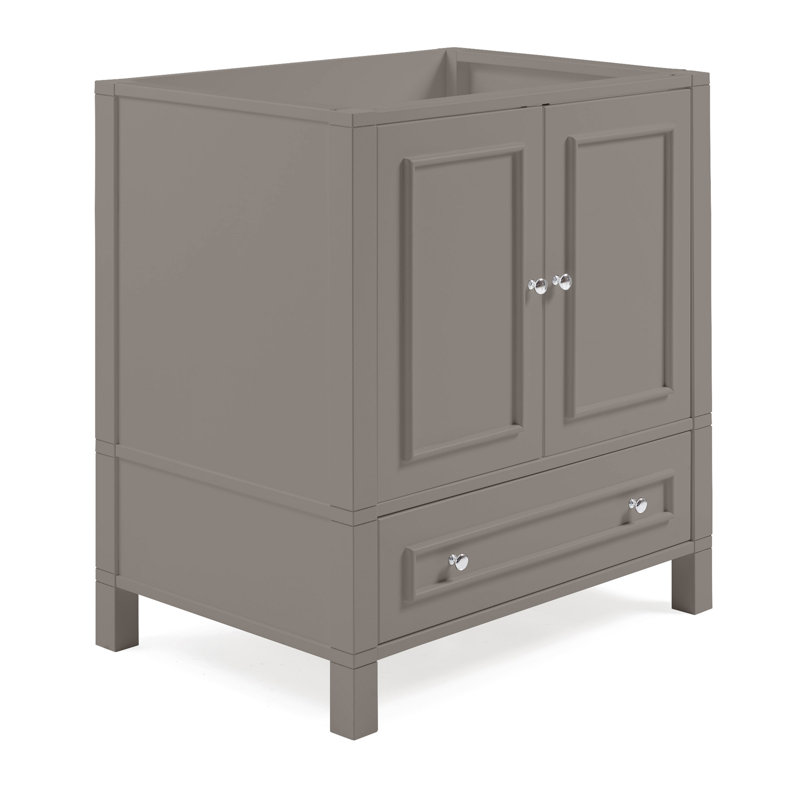 Gray 30-Inch Freestanding Bathroom Vanity with Soft-Close Doors