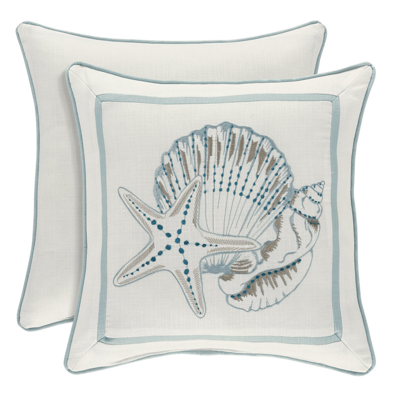 Coussin décoratif carré Water's Edge 16 po, Crème