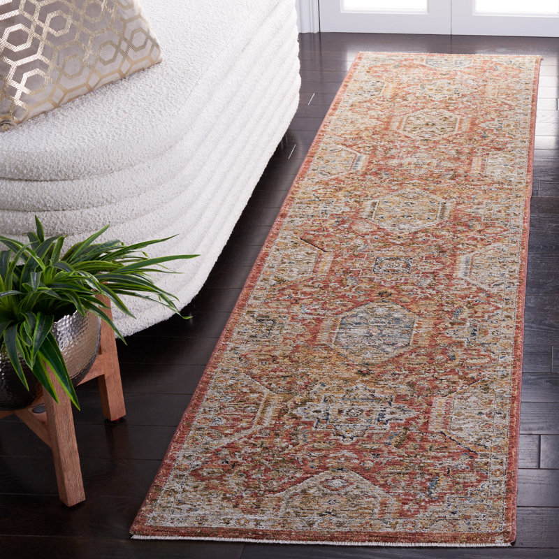 Tapis argenté 108 rouille / bleu Silverado, Tapis de couloir 2 pi x 8 pi