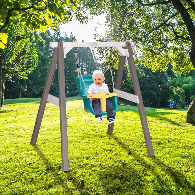 AXI Material: Wood, Plastic Swing Set with 1 Swing(s), Grey/White