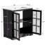 Meuble-lavabo de salle de bain avec lavabo, armoire de meuble-lavabo avec portes en verre trempé trempé-964337422