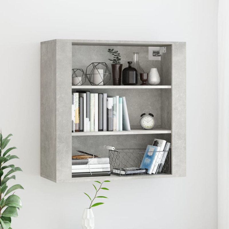 Aelianna Square Accent Shelf, Concrete Grey