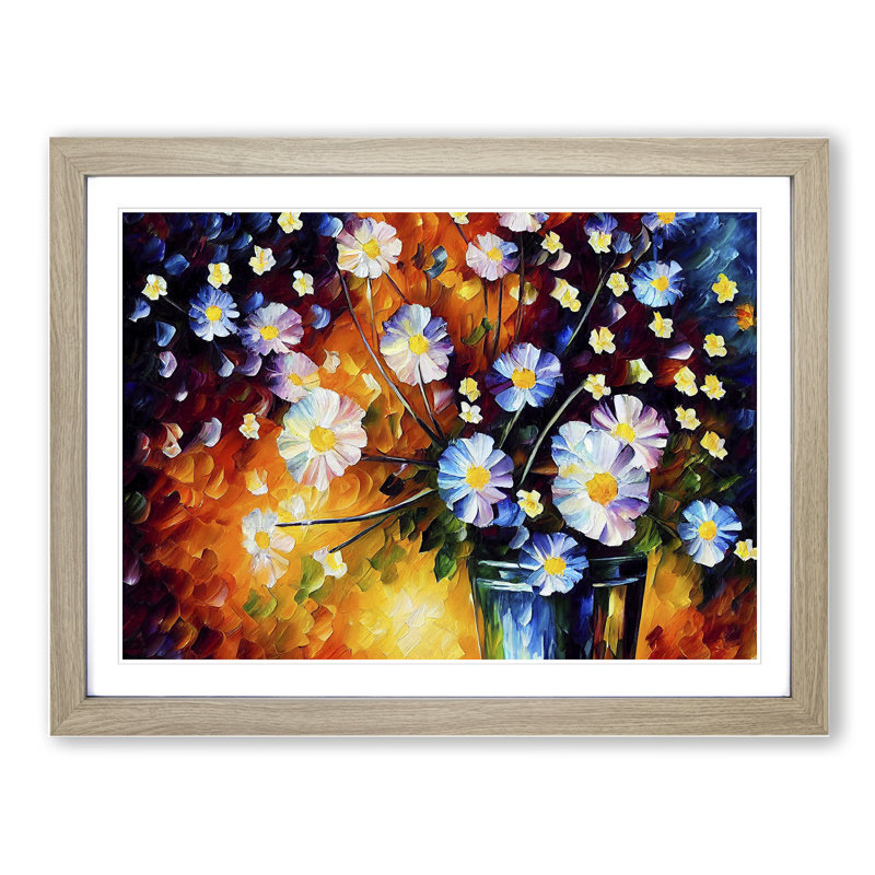 Mixed Flowers - Framed Print, 46cm H x 64cm W, Oak Framed