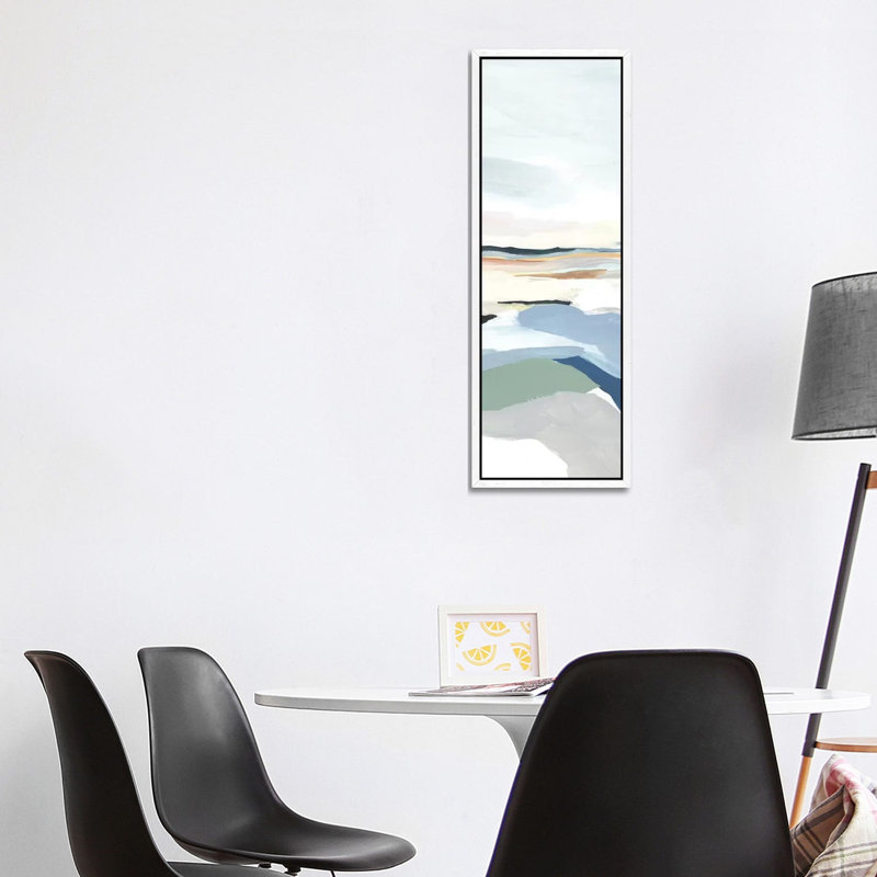 Seaside Day III by Isabelle Z - Panoramic Painting on Canvas, 121.92 cm H x 40.64 cm W, White Framed