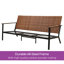 3 Person Steel Sofa With Faux Leather Wicker