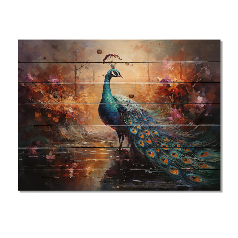 Teriya - Décoration murale animaux en bois sur bois de pin naturel, H 24 po x l 32 po
